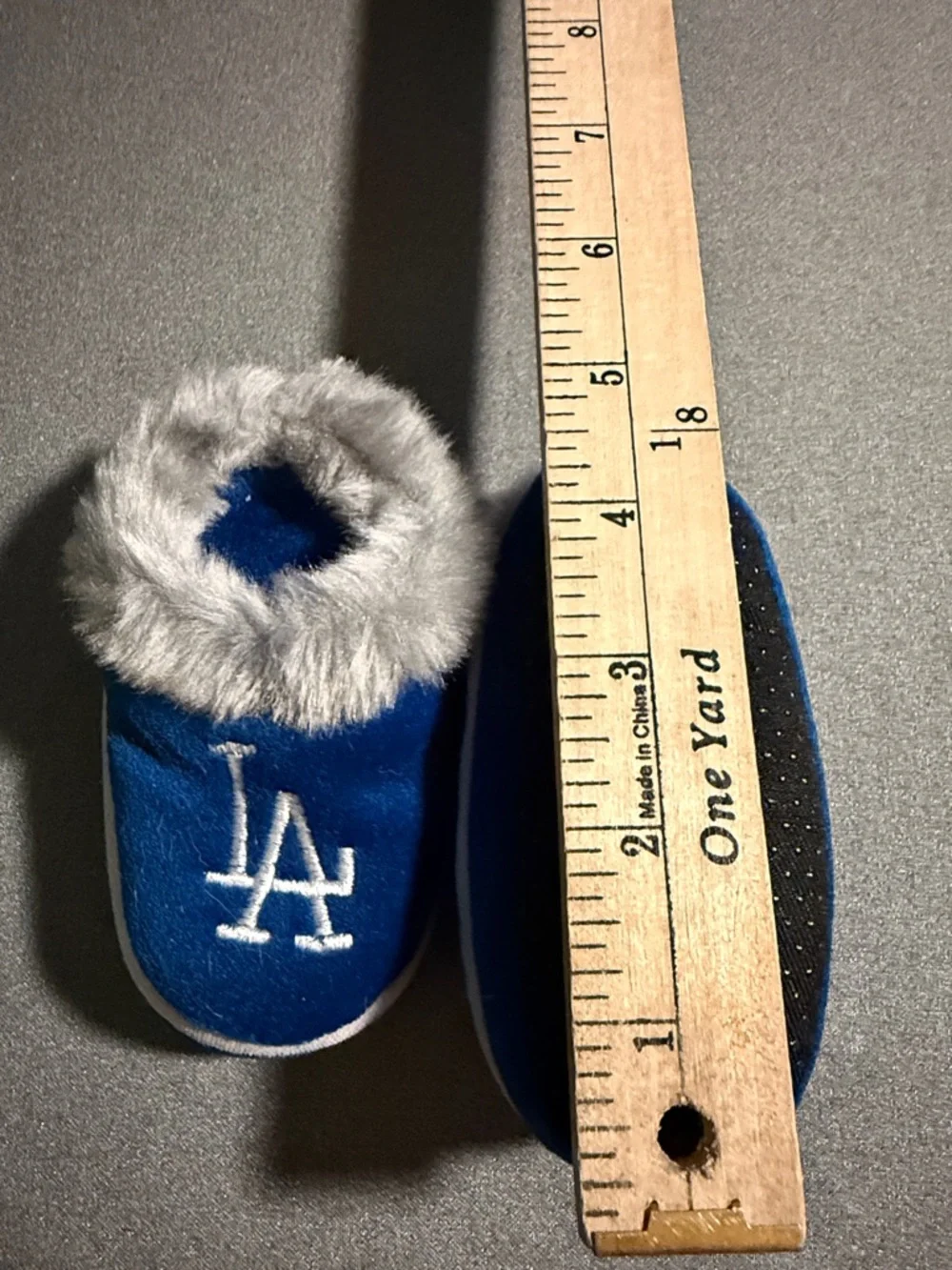 💜Los Angeles Dodgers Blue Plush Baby Infant Booties with Faux Fur Trim
